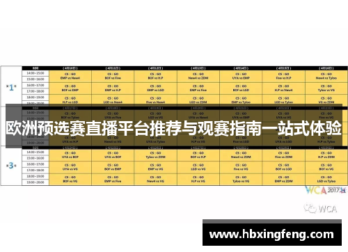 欧洲预选赛直播平台推荐与观赛指南一站式体验